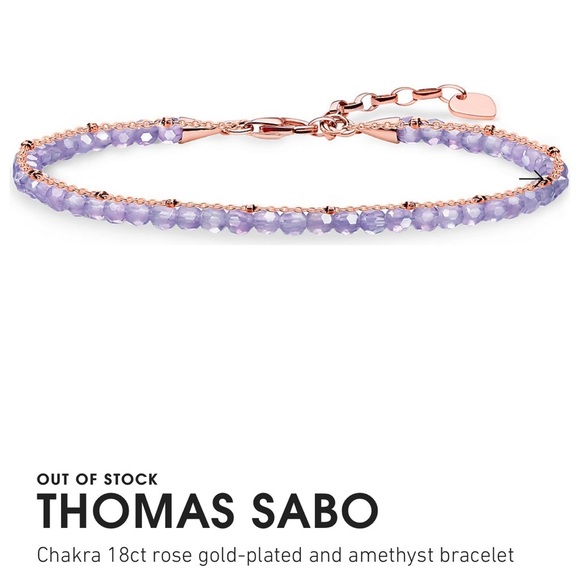 Thomas Sabo Amethyst and Rose Gold bracelet - Picture 2 of 4